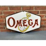 Enamel Omega Watch Sign