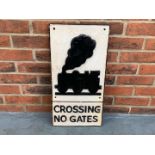 Cast Iron Crossing No Gates Sign