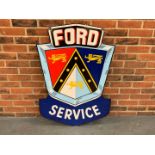 Large Double Sided Enamel Ford Service Sign