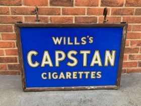 Original 1920/30's Glass Wills Capstan Cigarettes Sign A/F