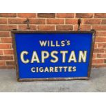 Original 1920/30's Glass Wills Capstan Cigarettes Sign A/F