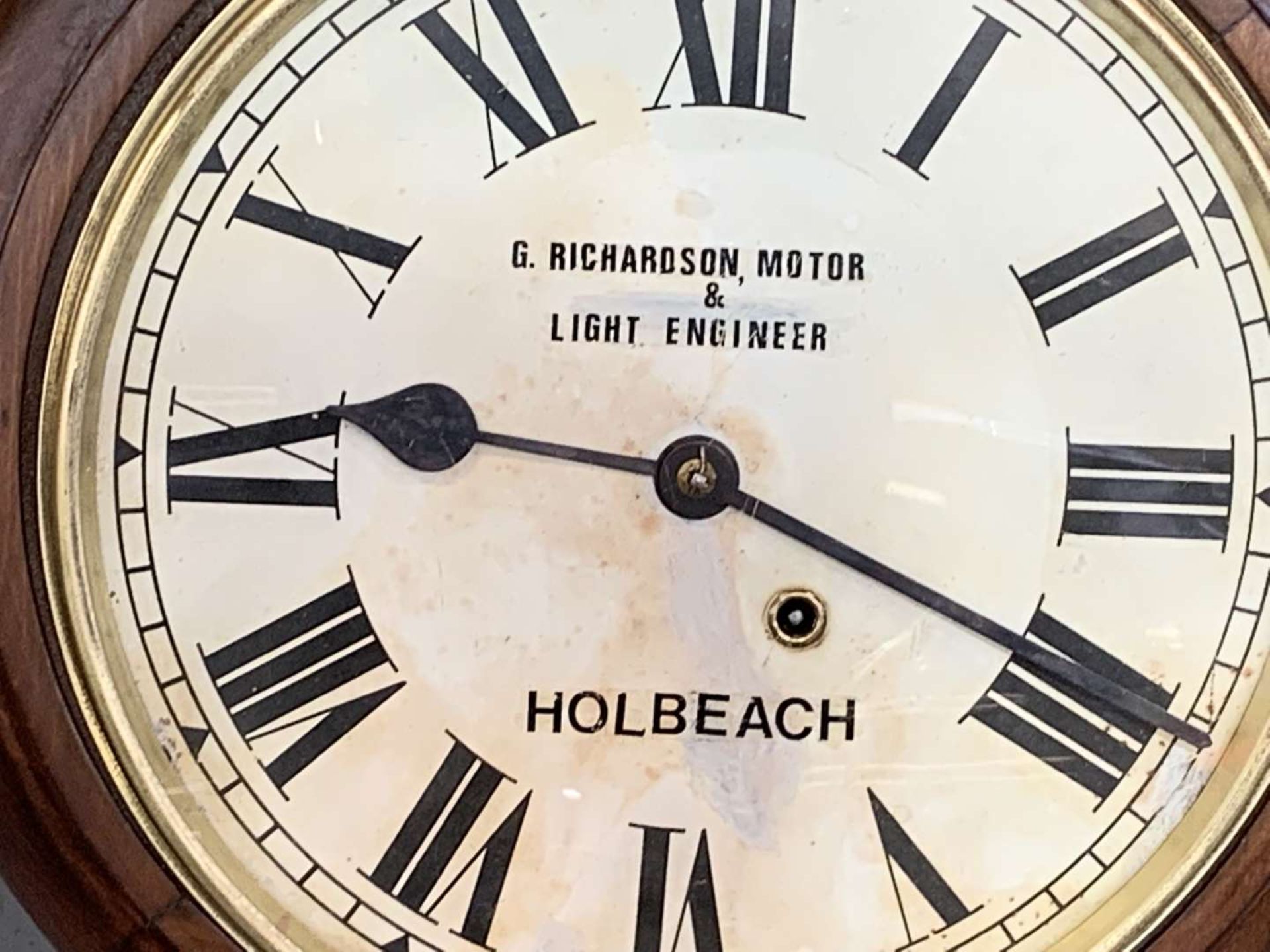 Mahogany Dial Clock "G Richardson Motor Engineer, Holbeach - Image 2 of 3