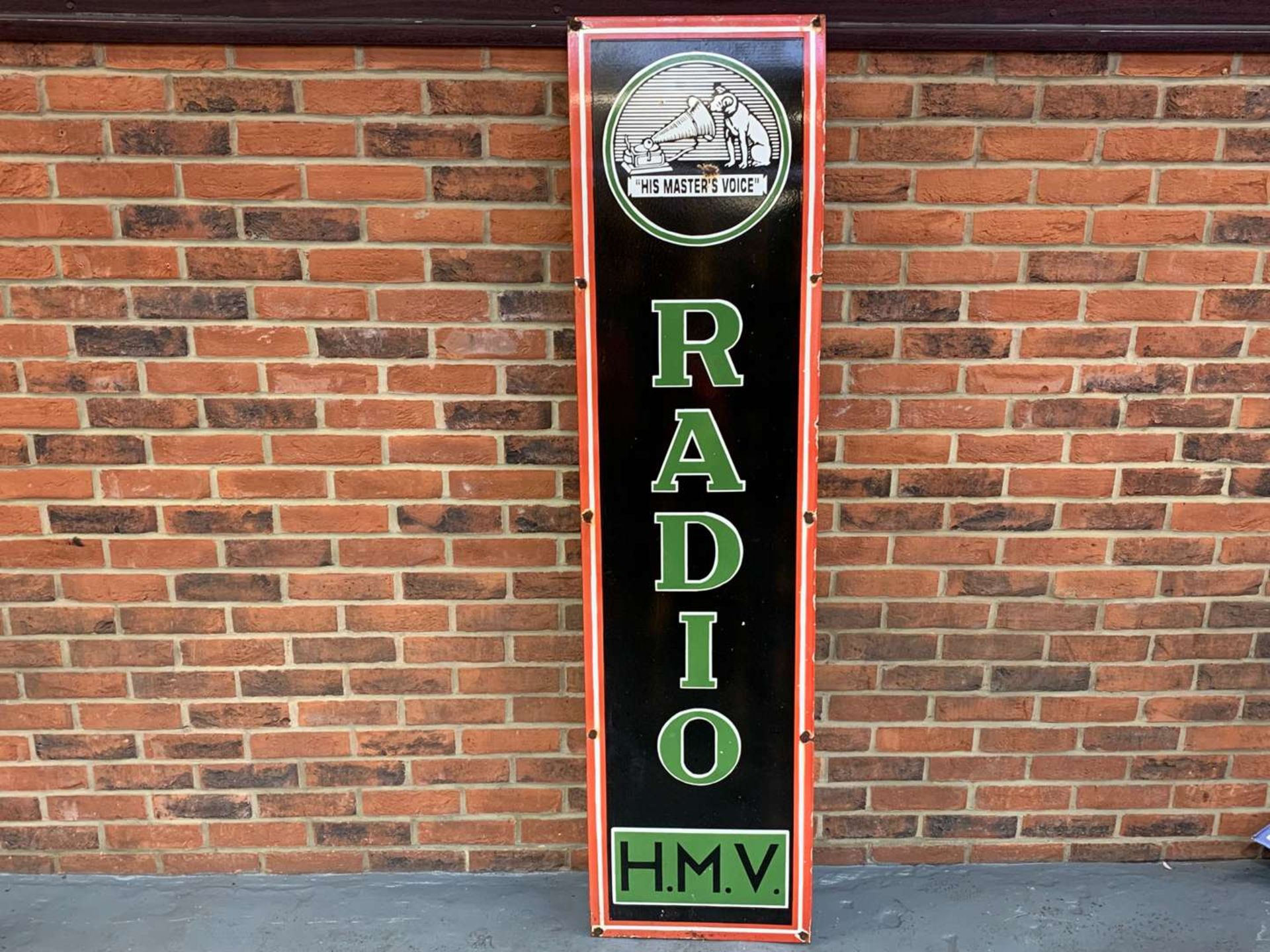 Enamel HMV Radio Sign