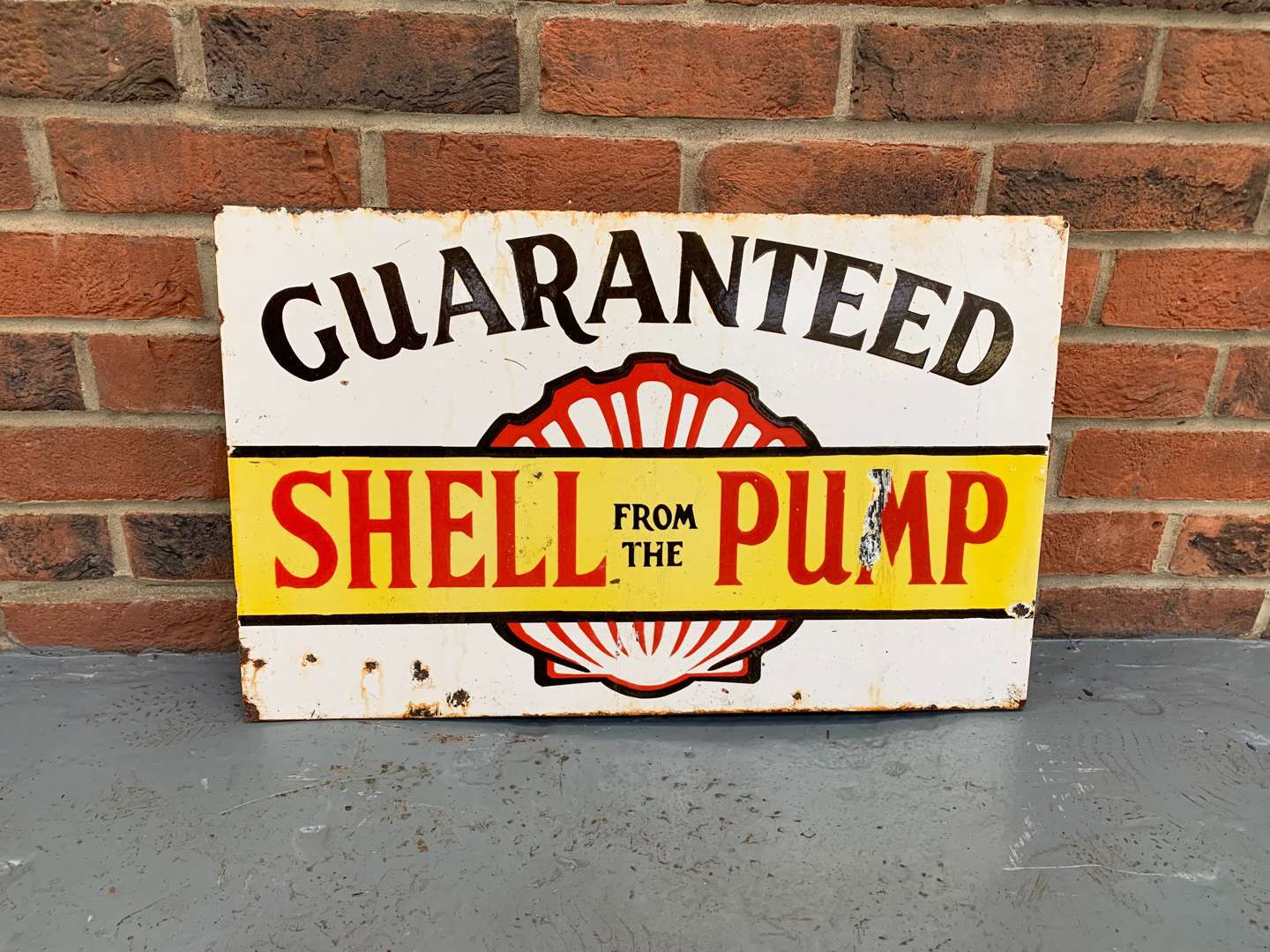 Enamel Shell From The Pump Flange Sign - Image 2 of 2