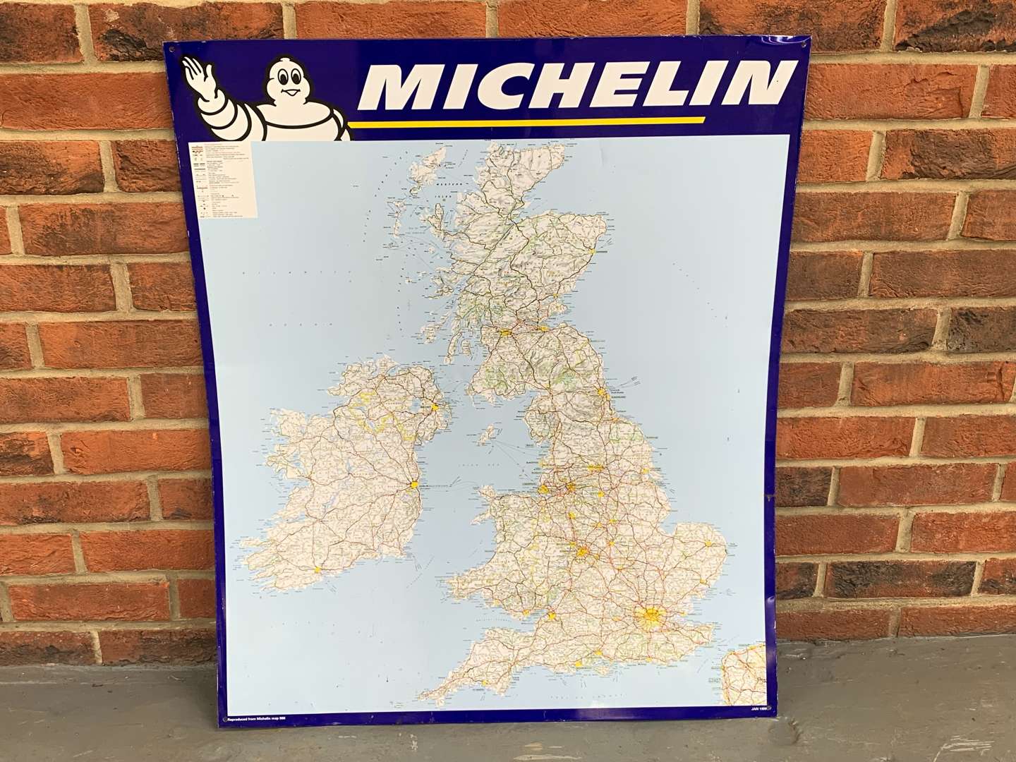 Tin Michelin Map 1999 Sign