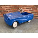 Vintage Tin Plate Blue Childs Pedal Car (For Restoration)