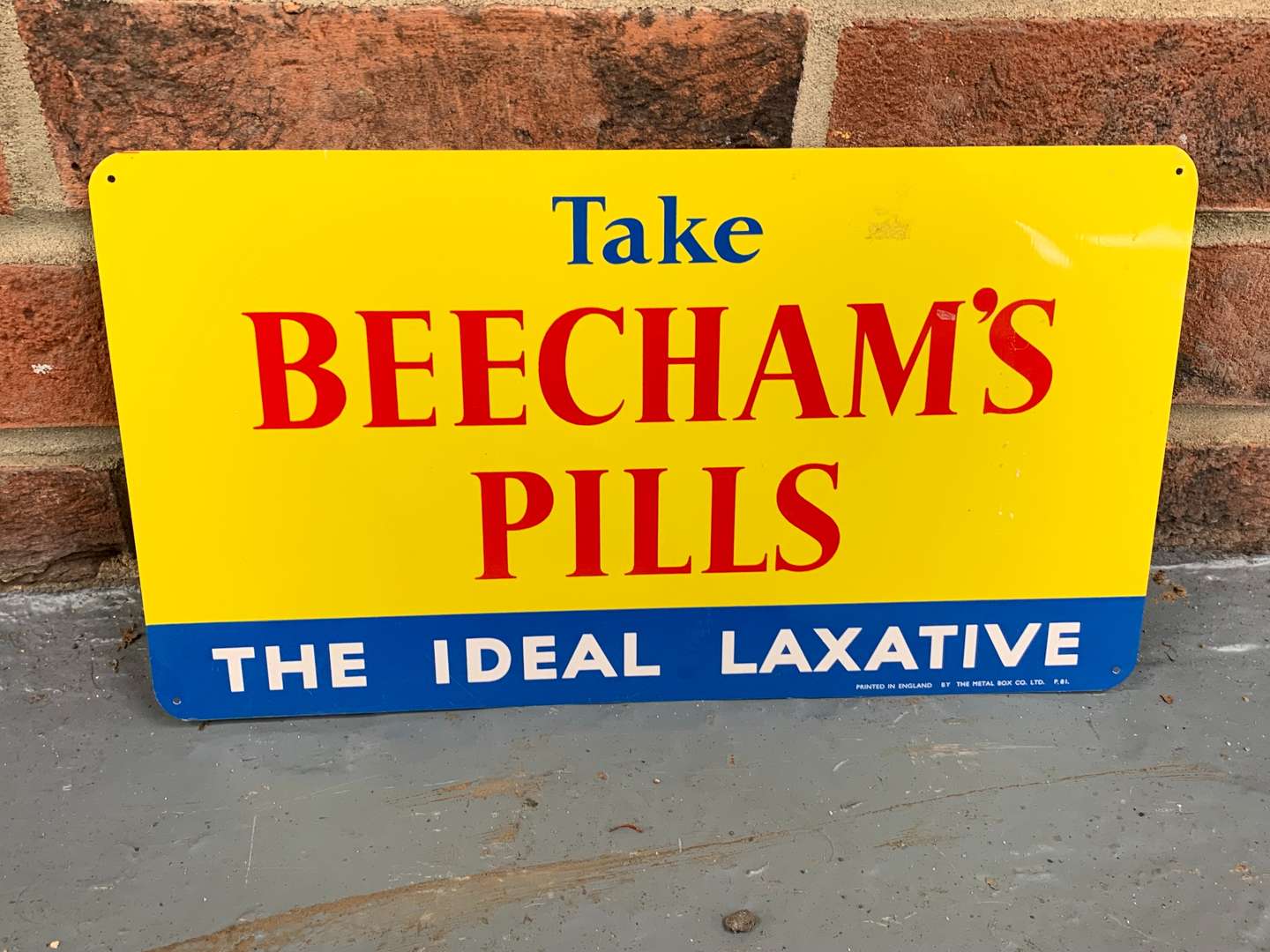 Aluminium “Take Beechams Pills” Sign