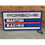 Modern Metal Framed Porsche Martini Racing Illuminated Sign