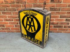 Original 1920/30's Glass AA Double Sided Sign