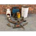 Mixed Lot of Oil Cans, Railway Lights Etc