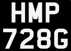 &nbsp; HMP 728G Registration number, Similar to the Italian Job Mini