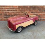 Vintage Tin Plate Red and Cream Childs Pedal Car (For Restoration)