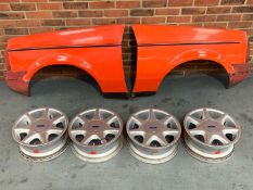 Pair Ford Escort MkII RS2000 Wings and Alloy Wheels