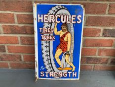 Enamel Hercules Tire Tubes Flanged Sign