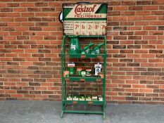 Castrol Wire Work Display Rack and a Quantity of Oil Cans and Jugs