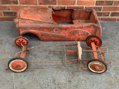 Vintage Tin Plate Child's Pedal Car (For Restoration)