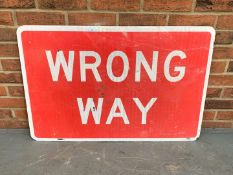 Metal Wrong Way Sign