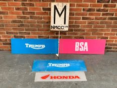 Painted Triumph, BSA and Honda Signs