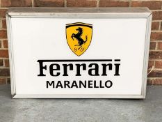 Contemporary Ferrari Maranello Double Sided Illuminated Sign