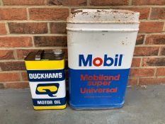 Vintage Duckhams and Mobil Oil Cans (2)