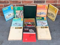 Mixed Lot of Haynes Manuals, Jaguar Service Manual&nbsp;