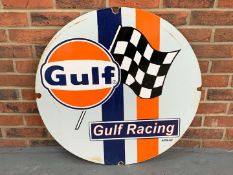 Enamel Gulf Racing Circular Sign