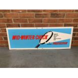 Mid Winter Check Engine Oil Sign On Board