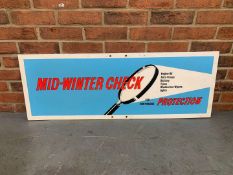 Mid Winter Check Engine Oil Sign On Board