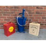 Forecourt Oil Dispenser and Two Five Gallon Fuel Cans (3)