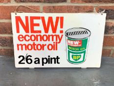 Metal BP Motor Oil New Economy Motor Oil 2'6 A Pint Sign
