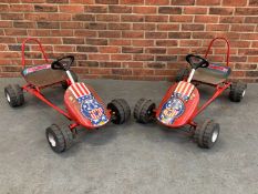 Two Tin Plate Raleigh Childs Pedal Cars