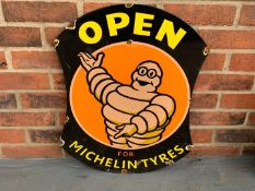 Enamel Michelin Tyres Open Sign