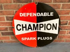 Enamel Champion Dependable Spark Plug Sign