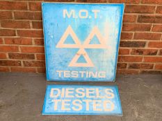 Plastic MOT Testing and Diesels Tested Signs( 2)