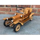 Wooden Scratch Built Model of a Vintage Car
