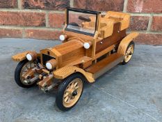 Wooden Scratch Built Model of a Vintage Car