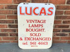 Metal Made Lucas Vintage Lamps Bought and Sold Sign