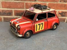 Modern Tin Plate Model of a Mini Rally Car