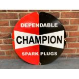 Enamel Dependable Champion Spark Plug Sign