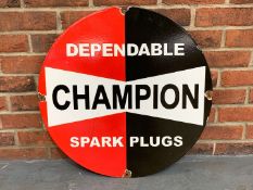 Enamel Dependable Champion Spark Plug Sign
