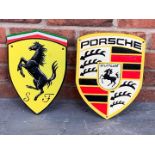 Cast Iron Ferrari and Porsche Emblems (2)