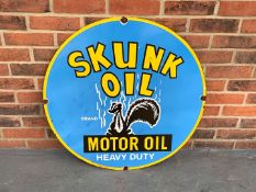 Enamel Skunk Motor Oil Circular Sign