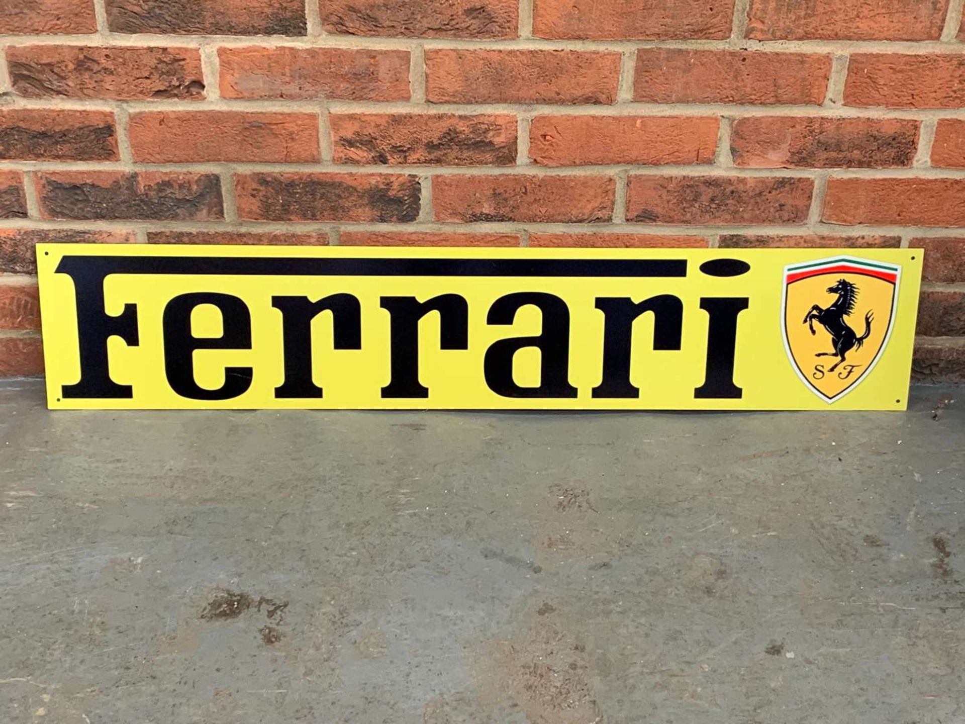 Metal Yellow Ferrari Sign