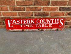 Enamel Eastern Counties Time Table Sign