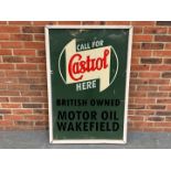 Framed Aluminium Painted Castrol Motor Oil Sign