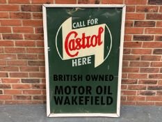 Framed Aluminium Painted Castrol Motor Oil Sign