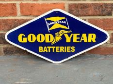 Enamel Goodyear Batteries Sign