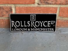 Cast Aluminium Rolls Royce London and Manchester Sign