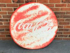 Large Metal Coca-Cola Convex Sign