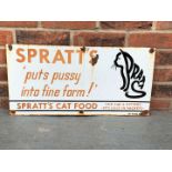 Enamel Spratts Cat Food Sign
